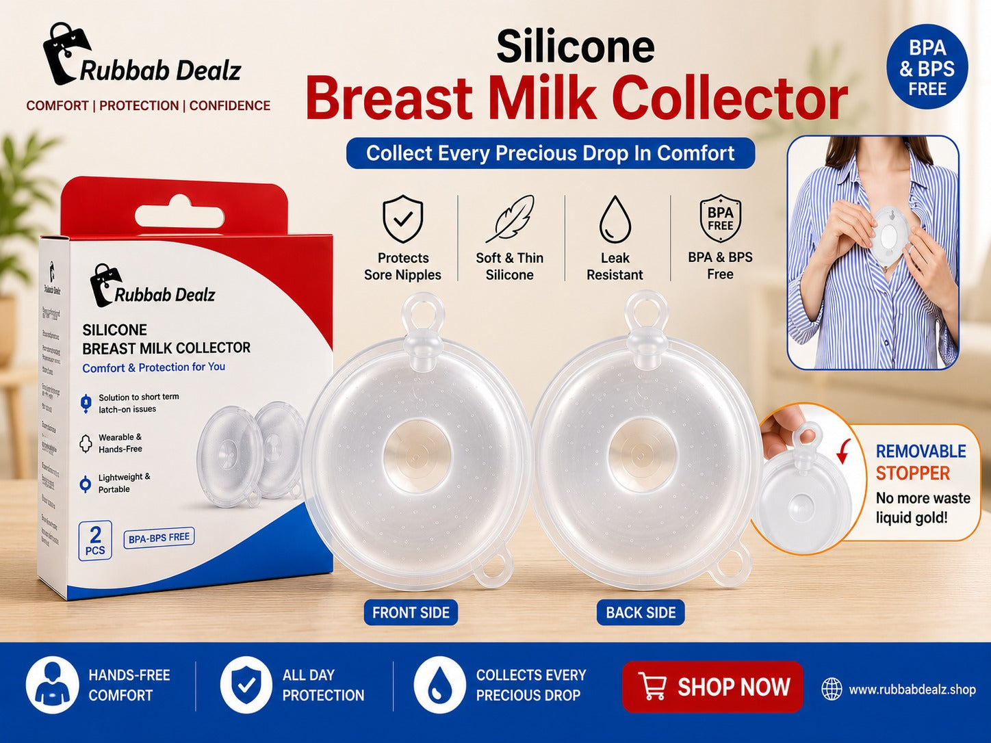 Silicone Breast Milk Collector - Landscape Banner