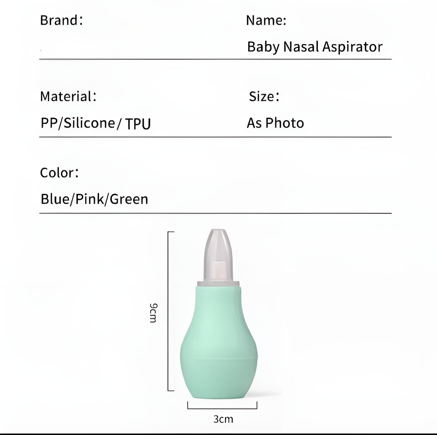 Imported Baby Nasal Silicone Aspirator