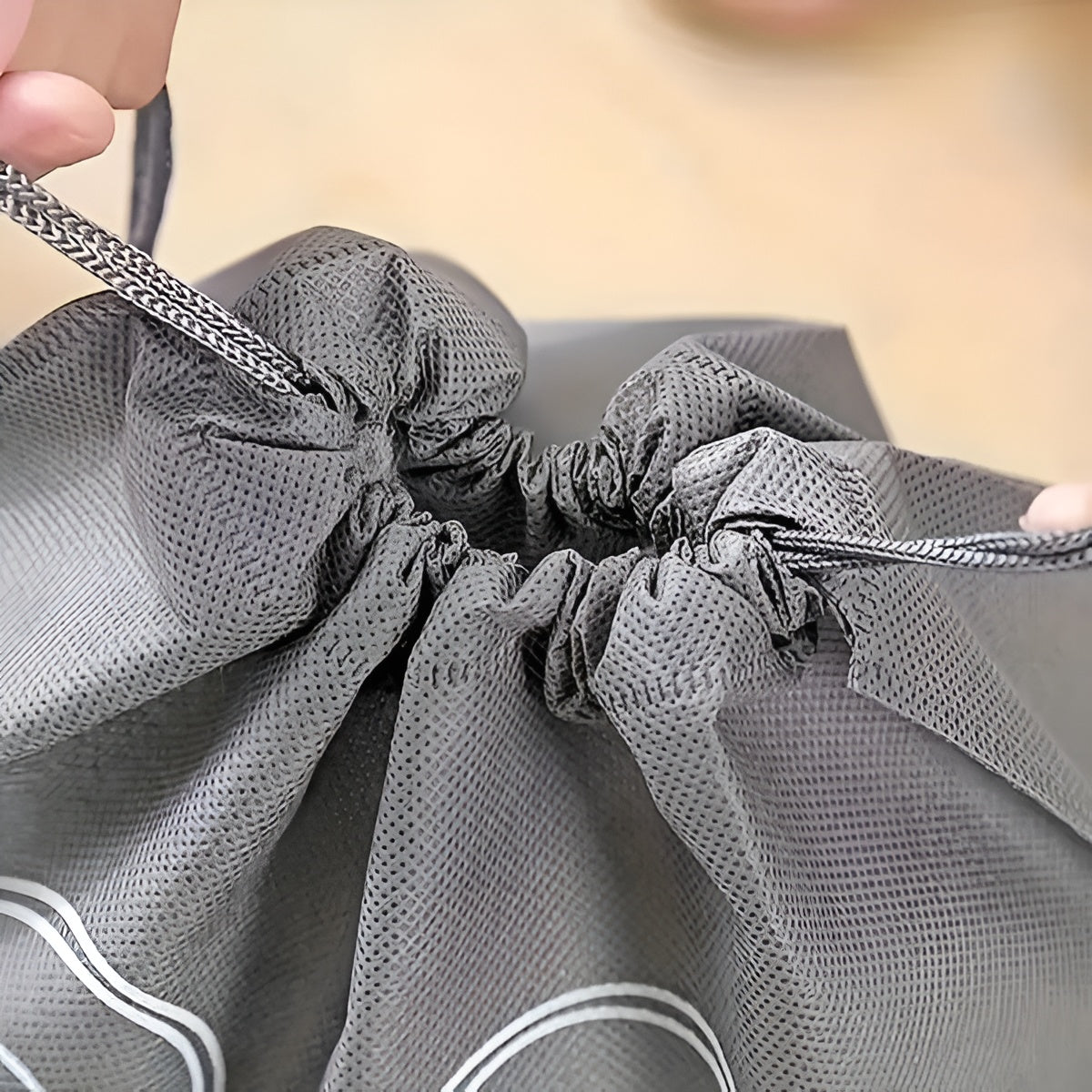 3PCS Non-Woven Fabric Printed Dustproof Shoe Bag with Drawstring for Travel