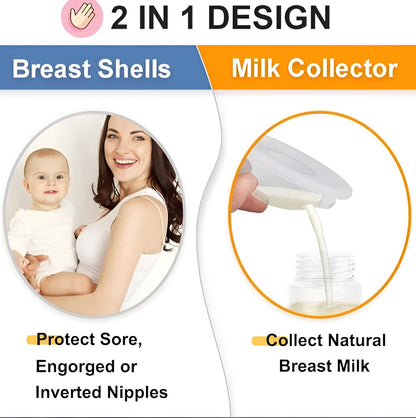 Mom Milk Collector Shells – Collect Every Drop, Hands-Free | BPA-Free Nursing Cups